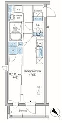 品川区旗の台5丁目マンション 1DKの間取図画像