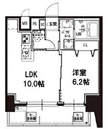 MaisondeArK南大井 1LDKの間取図画像
