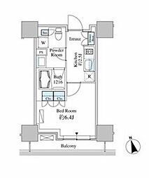 ベルファース芝浦タワー 1Kの間取図画像