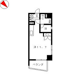 Ti-HIGASHIAZABU ワンルームの間取図画像
