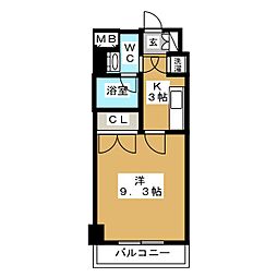HillSide御殿山 1Kの間取図画像