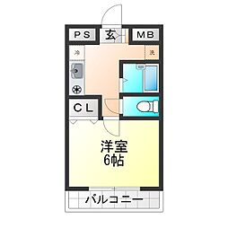 三田ベルメゾン 1Kの間取図画像
