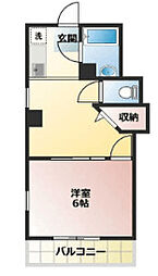 マンション牧野 1LDKの間取図画像