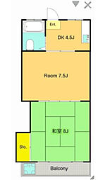 マンション美和 2Kの間取図画像