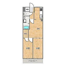 ふぁみーゆ戸越 2DKの間取図画像
