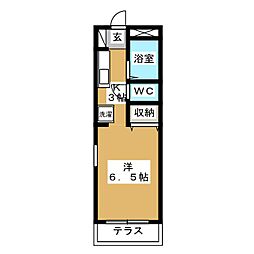 東急目黒線 西小山駅 徒歩5分の賃貸アパート 1階1Kの間取り