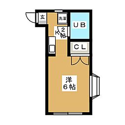 マグノリアレディースハウスA ワンルームの間取図画像