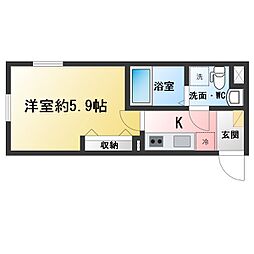 レピュア目黒本町レジデンス 1Kの間取図画像