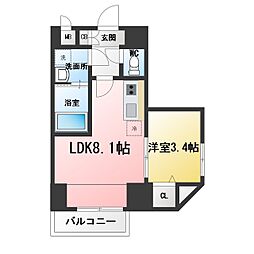 S-RESIDENCE目黒大岡山bresa 1LDKの間取図画像