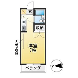 プリメーラ ワンルームの間取図画像