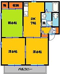 ディアス戸祭D 3DKの間取図画像