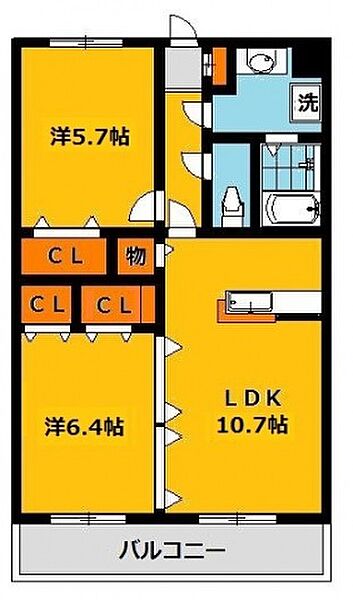 ユーミーやなせ 302号室｜栃木県宇都宮市簗瀬町(賃貸マンション2LDK・3階・55.51㎡)の写真 その2