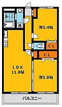 ユーミークレイン 203号室 ｜ 栃木県宇都宮市鶴田町1434-1（賃貸マンション2LDK・2階・53.98㎡） その2