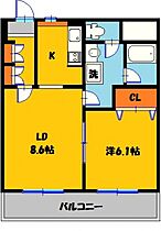 シャングリラ今泉 305号室 ｜ 栃木県宇都宮市中今泉２丁目（賃貸マンション1LDK・3階・42.92㎡） その2