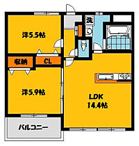 グランベール 3002号室 ｜ 栃木県宇都宮市上横田町771（賃貸マンション2LDK・3階・61.74㎡） その2