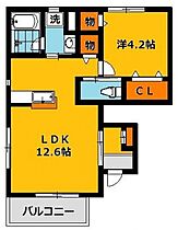 フィカーサヤナゼA棟 102号室 ｜ 栃木県宇都宮市簗瀬町（賃貸アパート1LDK・1階・40.57㎡） その2