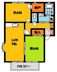 レーベン1 2LDKの間取図画像