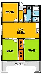 緑ヶ丘753マンション 3LDKの間取図画像