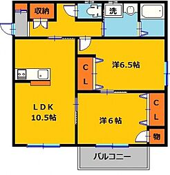 コルトレーン 2LDKの間取図画像