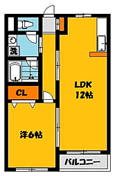 カーサ・デル・リーゾ 1LDKの間取図画像