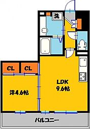 コンフィデンス 1LDKの間取図画像