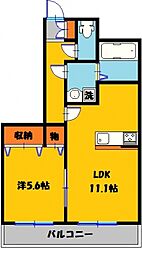 サンモールF.K.D 1LDKの間取図画像
