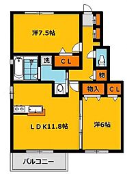 ハーベストコートB 1階/105号室