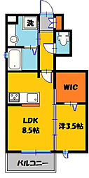 ウィルドゥ江曽島 1LDKの間取図画像