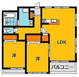 グランベール 2LDKの間取図画像