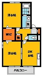 ロワジールA 2DKの間取図画像