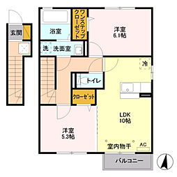 ディアコート駒生 A 2階