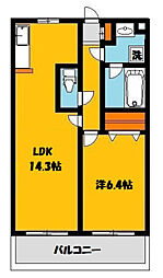 ハイツジョイ 1LDKの間取図画像
