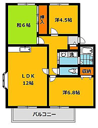サンプレイス城南E 3LDKの間取図画像