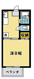 ファンタジーハイツ 1Kの間取図画像