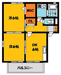 アンバサダーヒルズG 2DKの間取図画像