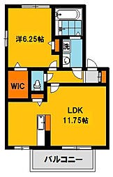 エヲコルトD 1LDKの間取図画像