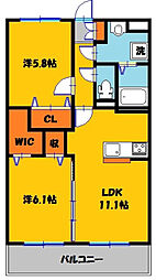 Y&Mアミティエ 2LDKの間取図画像