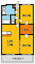 グランヴィータA 2LDKの間取図画像