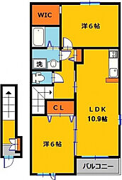 ル・ジャルダン・アムール2 2LDKの間取図画像