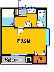 コスモ花園ハイツ 1Kの間取図画像