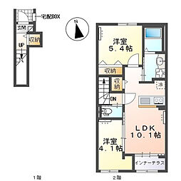 エアルームシノ 2LDKの間取図画像