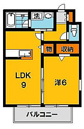 カサ・デ・エスペランサA 1LDKの間取図画像