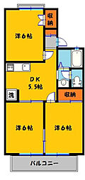 コーポなみまつ2 3Kの間取図画像