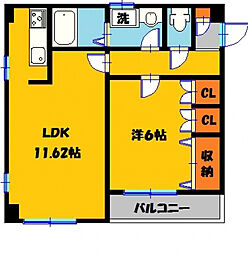 メゾン常陸 1LDKの間取図画像