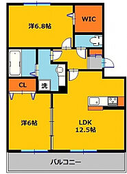 メゾン・アーバンi 2LDKの間取図画像