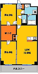 レジデンスカノン 2LDKの間取図画像