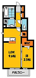 モダンヒルズ 1LDKの間取図画像