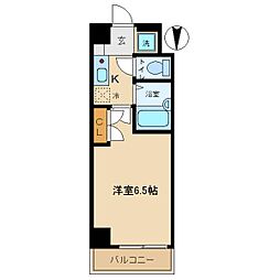 ジュネス立花 4階1Kの間取り