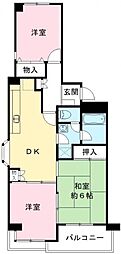 パル武庫之荘 2階3LDKの間取り