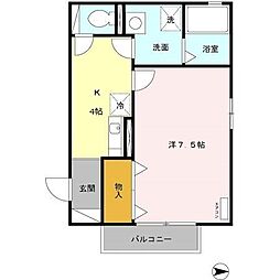 RYU21センチュリー 1Kの間取図画像